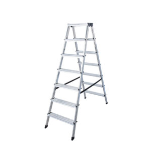 Euroline Alu-Stufenstehleiter beidseitig begehbar Nr. 619 2x7 günstig kaufen