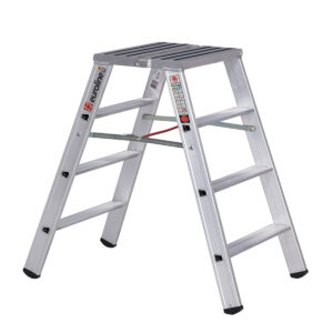 Euroline Alu-Stufenstehleiter breit Nr. 30581 obere Standfläche mit R13 Rutschhemmung 2x4 günstig kaufen