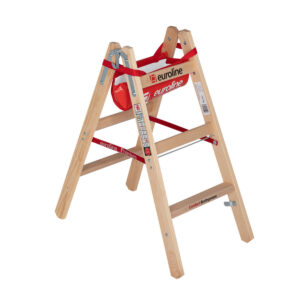 Euroline Holz-Sprossenleiter Nr. 10504 2x3 mit Comfort-Breitsprosse und Eimerhaken günstig kaufen