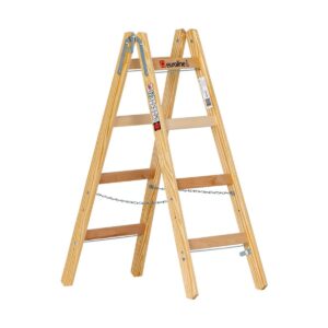 Euroline Holz-Sprossenstehleiter Nr. 10501 2x4 mit Eimerhaken günstig kaufen