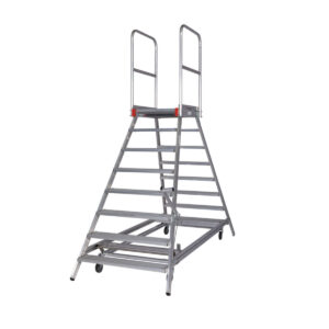Euroline Mobile Podesttreppe / Podestleiter zweiseitig begehbar mit Zentralfeststellung* Nr. 51603 2x8 Stufen günstig kaufen