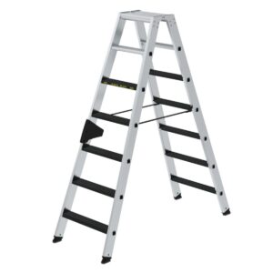 Günzburger Steigtechnik Stufen-Stehleiter 250 kg beidseitig begehbar mit clip-step R13 2x7 Stufen günstig kaufen